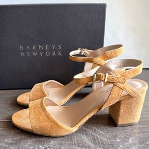 Barneys New York Yellow Suede Heels – Size 8 – NIB 🍋